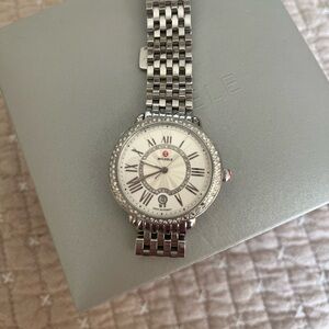 Michele Silver Roman Numeral Watch
